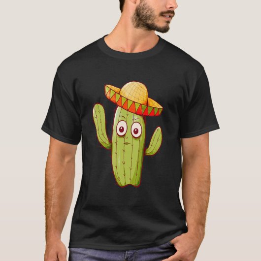 Leuke cactus met Mexicaans Pet T-shirt (Voorkant)