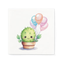 Leuke Cactus met Verjaardagsballonnen