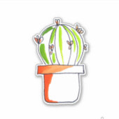 Leuke cactus originele kunst illustratie sticker (Voorkant)