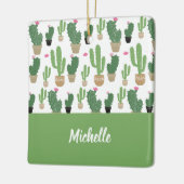 Leuke Cactus Patroon Monogram Keramisch Ornament (Links)