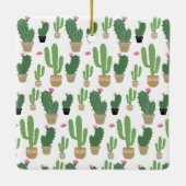 Leuke Cactus Patroon Monogram Keramisch Ornament (Achterkant)