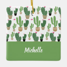 Leuke Cactus Patroon Monogram Keramisch Ornament
