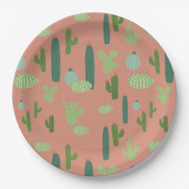 Leuke Cactus Peach & Green Papieren Bordje