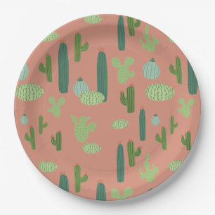 Leuke Cactus Peach & Green Papieren Bordje