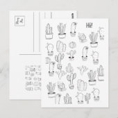Leuke Cactus Planten Schilderbaar Briefkaart (Voorkant / Achterkant)