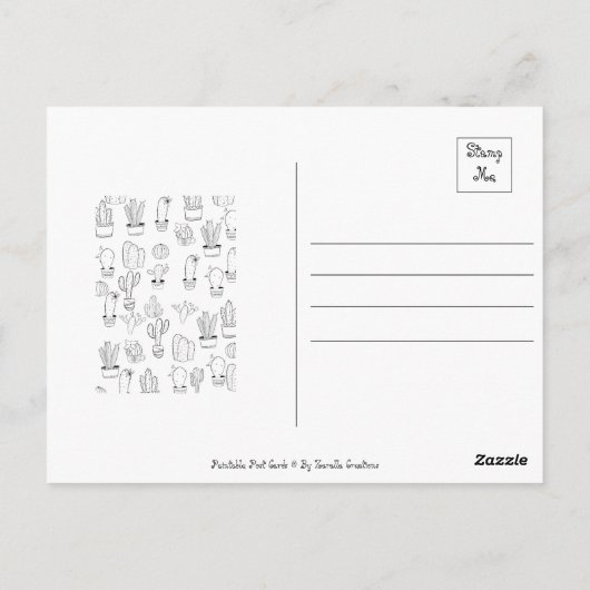 Leuke Cactus Planten Schilderbaar Briefkaart (Achterkant)
