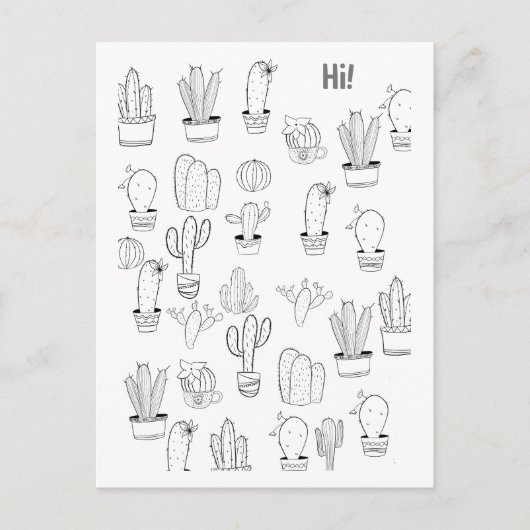 Leuke Cactus Planten Schilderbaar Briefkaart (Voorkant)