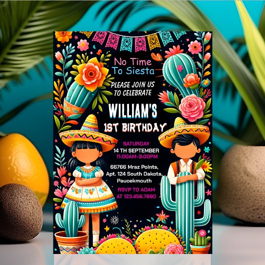 leuke cactus schattig uno taco eerste fiesta 1e ve kaart