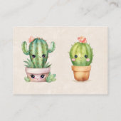 Leuke Cactus Succulent Boeken voor Baby Visitekaartje (Achterkant)