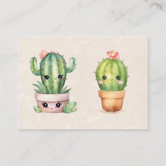 Leuke Cactus Succulent Boeken voor Baby Visitekaartje (Achterkant)