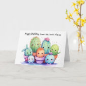 Leuke Cactus Verjaardag uit Familie Kaart (Gele Bloem)