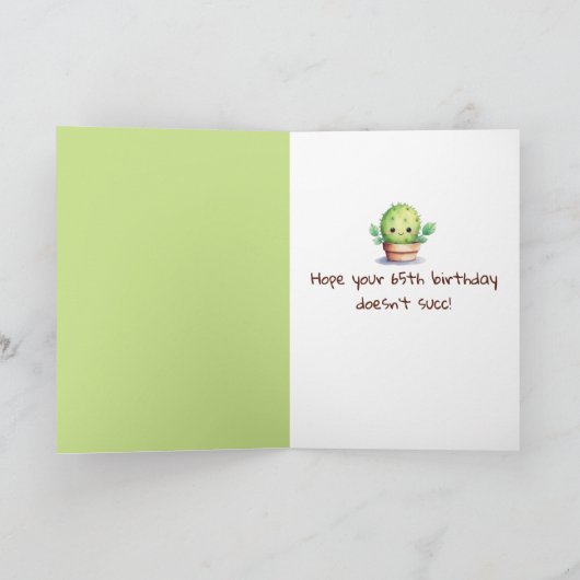Leuke cactus voor 65e verjaardag kaart (Binnen)