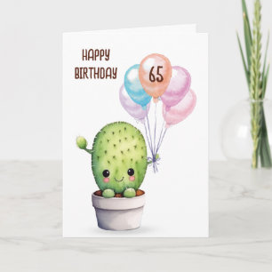 Leuke cactus voor 65e verjaardag kaart