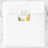 Leuke Cactus Welkom Baby Naam Baby shower Vierkante Sticker (Tas)