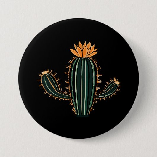 Leuke Cactus Woestijn Plant Ontwerp - Grote Knop Ronde Button 7,6 Cm (Voorkant)