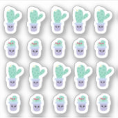 Leuke Cactuspotten Cartoon Grappig Sticker (Voorkant)