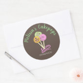 Leuke Cakepop Logo Banner Zelfgemaakte Bakkerij Sw Ronde Sticker (Envelop)