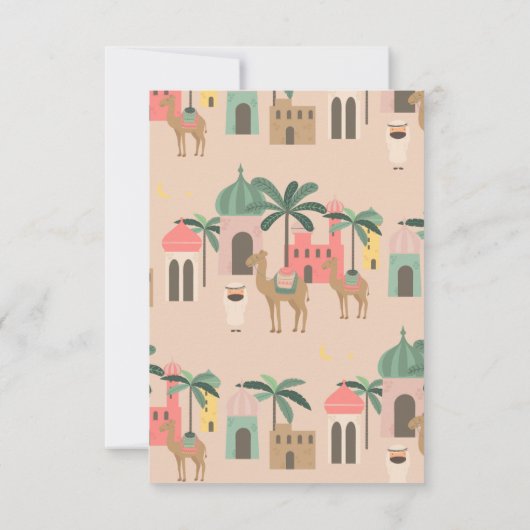 Leuke Camel Desert Baby shower bedankje Bedankkaart (Achterkant)