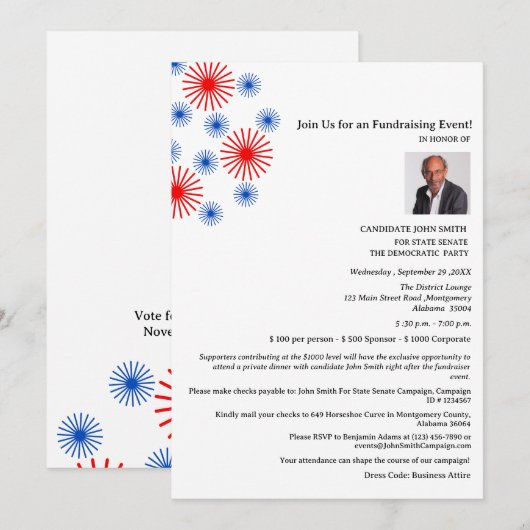 Leuke campagne politieke fondsenwerving kaart (Voorkant / Achterkant)