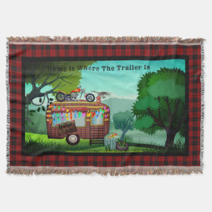 Leuke Camper Trailer Trash Welkom Mat Home is Waar Deken