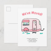 Leuke camperillustratie verhuisbericht aankondigingskaart (Voorkant / Achterkant)