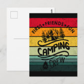 Leuke camping crew slogan leuke camper vrienden briefkaart (Voorkant / Achterkant)