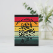 Leuke camping crew slogan leuke kampeer vrienden briefkaart (Staand voorkant)