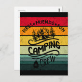 Leuke camping crew slogan leuke kampeer vrienden briefkaart (Voorkant / Achterkant)
