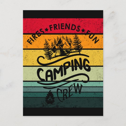 Leuke camping crew slogan leuke kampeer vrienden briefkaart (Voorkant)