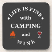 Leuke camping en wijn gezegden bier onderzetter (Voorkant)