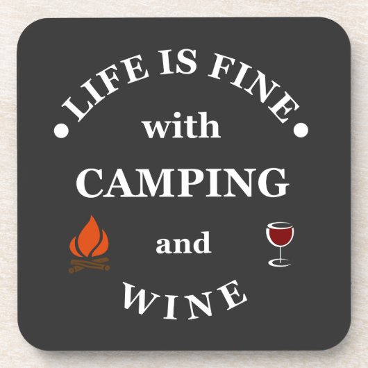 Leuke camping en wijn gezegden bier onderzetter (Voorkant)