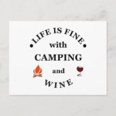 Leuke camping en wijn gezegden feestdagenkaart (Voorkant)