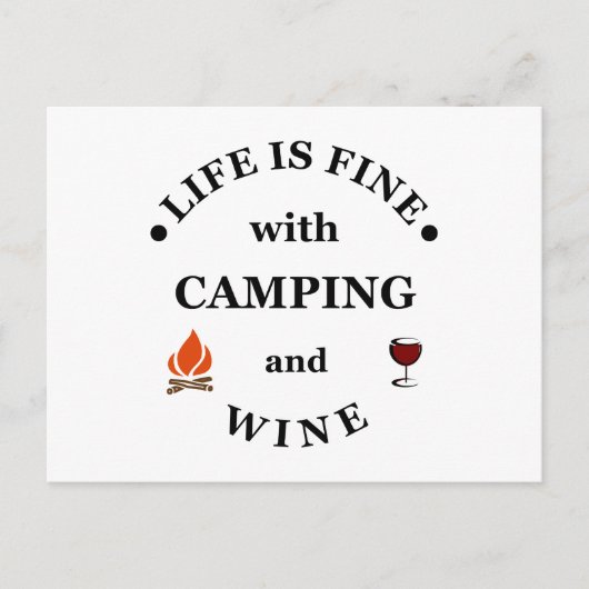 Leuke camping en wijn gezegden feestdagenkaart (Voorkant)