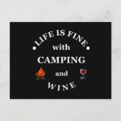 Leuke camping en wijn gezegden feestdagenkaart (Voorkant)