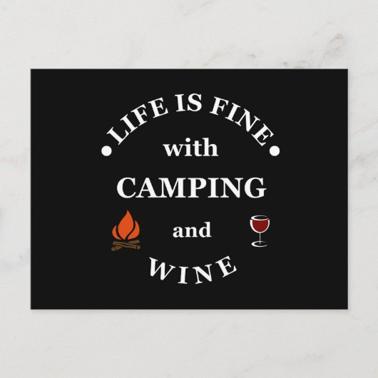 Leuke camping en wijn gezegden feestdagenkaart (Voorkant)