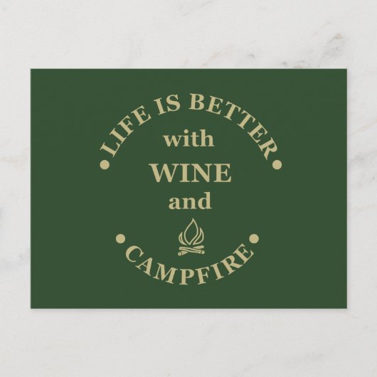 Leuke camping en wijn gezegden feestdagenkaart (Voorkant)