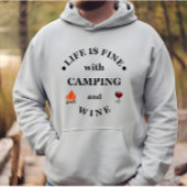 Leuke camping en wijn gezegden hoodie