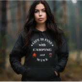 Leuke camping en wijn gezegden hoodie