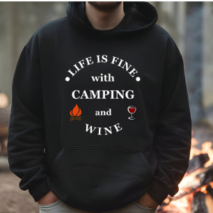 Leuke camping en wijn gezegden hoodie