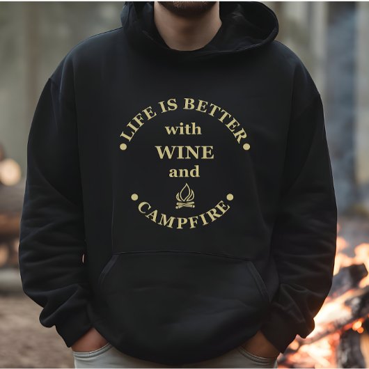 Leuke camping en wijn gezegden hoodie