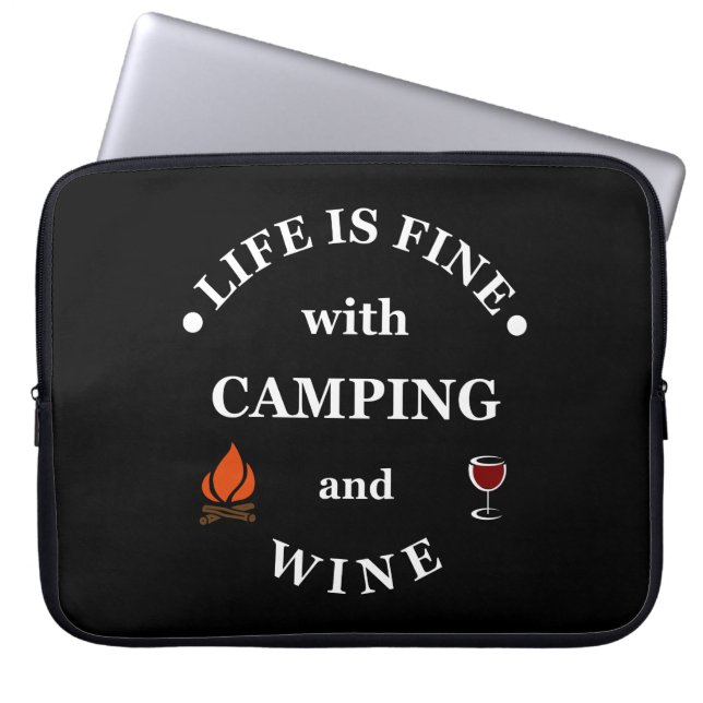 Leuke camping en wijn gezegden laptop sleeve (Voorkant)