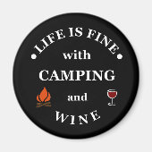 Leuke camping en wijn gezegden magneet (Voorkant)