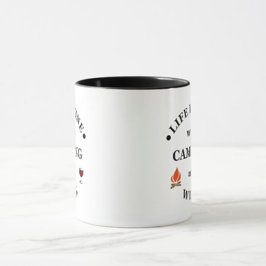 Leuke camping en wijn gezegden mok (Midden)