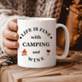 Leuke camping en wijn gezegden mok