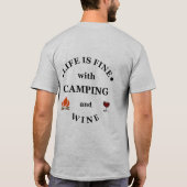 Leuke camping en wijn gezegden t-shirt (Achterkant)