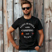 Leuke camping en wijn gezegden t-shirt