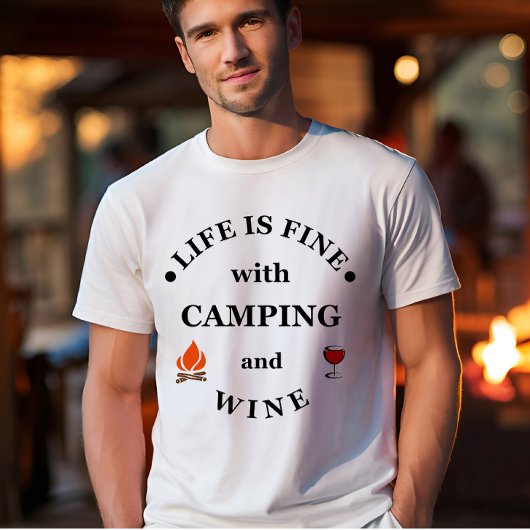 Leuke camping en wijn gezegden t-shirt