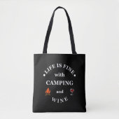 Leuke camping en wijn gezegden tote bag (Voorkant)