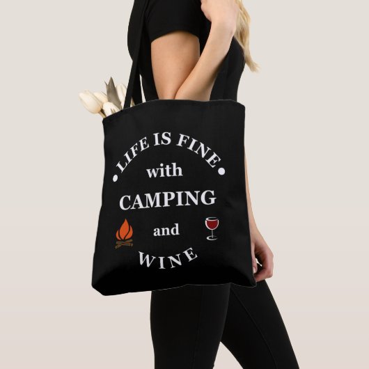 Leuke camping en wijn gezegden tote bag (Dichtbij)