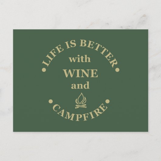 Leuke camping- en wijnspreuken briefkaart (Voorkant)
